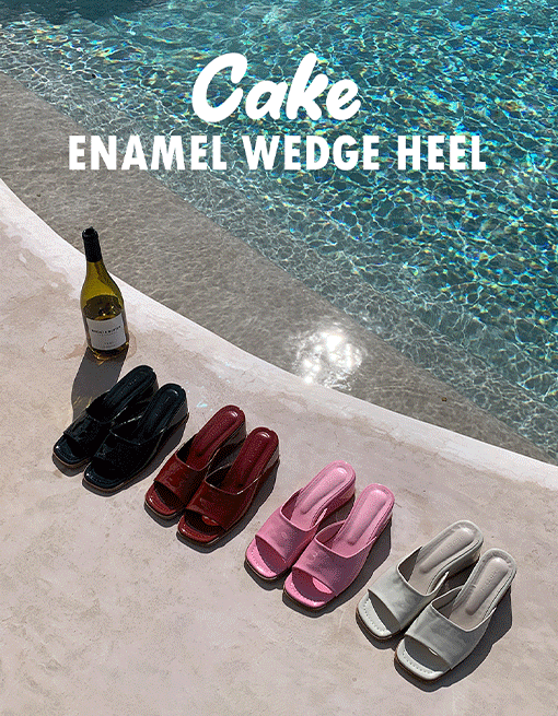 sale) [made prostj] Cake enamel wedge heel (4colors)